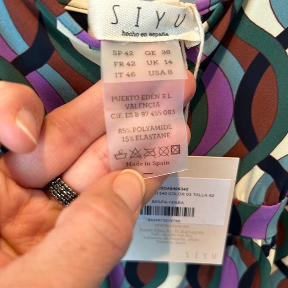 SIYU Maxi Sleeveless Dress, purple/green/muli, size 8. New with tags! - Picture 6 of 8